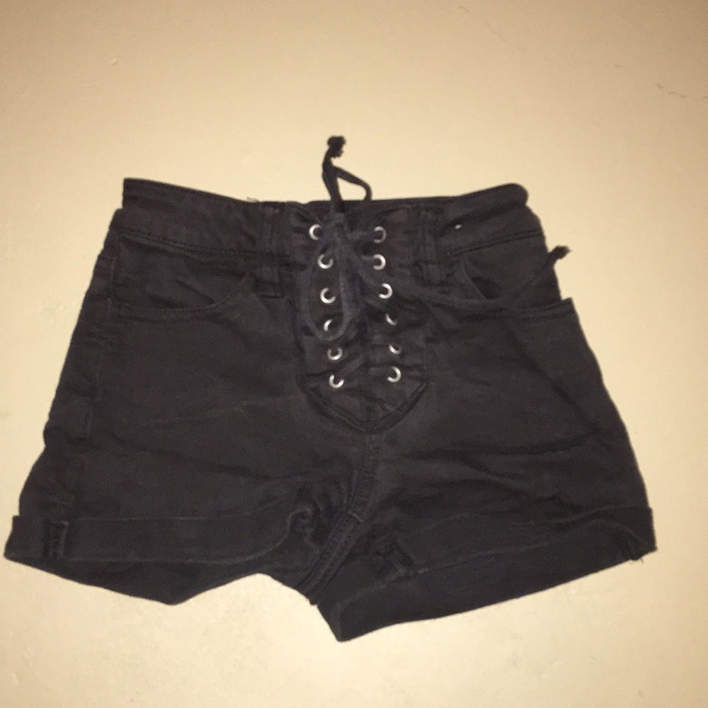 Jean shorts from pacsun that lace up